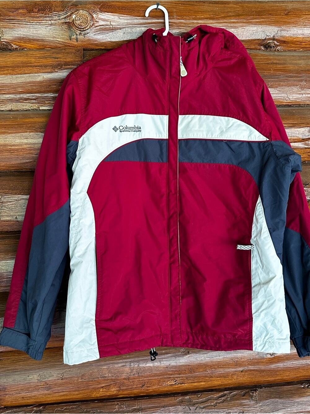 Y2K Columbia Red, White & Navy Colorblock Athletic Jacket